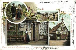 Egerland, Chebsko; Tracht, Bauernstube, Bauernhaus / Folklore, floral (EK)