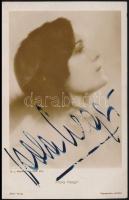 cca 1920 Pola Negri (1987-1987) lengyel színésznő aláírt fotólapja / Autograph signed photo card