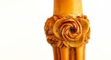 Tajték szipka, sérült, tokban, h: 15 cm