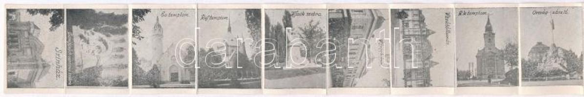 Szolnok, folklór népviseletes leporellólap belül 10 városképpel. Rigler József Ede kiadása (R.J.E.)