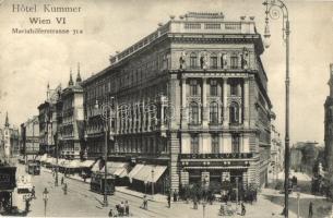 Vienna, Wien VI. Hotel Kummer. Mariahilferstrasse 71a., trams