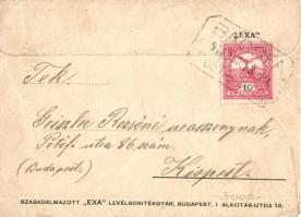 Budapest XIII. Margitsziget gyógyfürdő. Art Nouveau, floral keret. EXA levélboríték