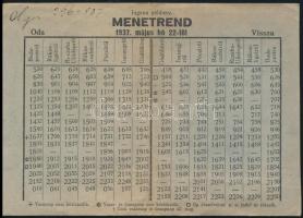 1937 Budapest-Gödöllő menetrend, rákosligeti reklámokkal