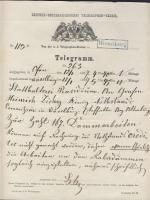 1867 Díszes távirat WIESELBURG  (kék keretes bélyegző) - Ofen