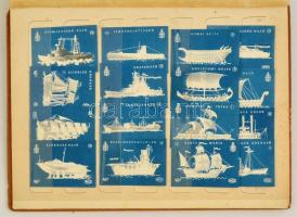 250 db gyufacímke, közte komplett sorokkal (pl. alumínium), hatlapos berakóba rendezve