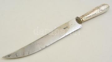 Ezüst (Ag.) nyeles saláta és szárnyas szervírozó készlet, eredeti hiányos dobozában, jelzett,  h:19-...