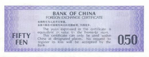 Kína/Hainan Bank 1949. 2c, 5c T:I + Bank of China/Foreign Exchange Certificates 1979. 10F, 50F T:I,I...