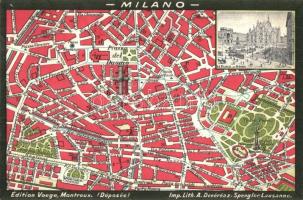 Milano, Milan; Lith. A. Denereaz-Spengler. Edition Voege / map