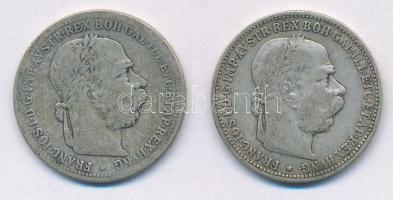 Ausztria 1893-1894. 1K Ag Ferenc József (2xklf) T:2-,3 Austria 1893-1894. 1 Corona Ag Franz Joseph (2xdiff) C:VF,F