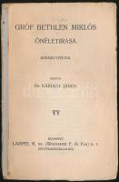 Gróf Bethlen Miklós önéletírása. Szemelvények. Kiadta Dr. Károlyi János. Magyar Könyvtár 690-691. Bp.,é.n., Lampel R. (Wodianer F. és Fiai) Rt., 99 p. Kiadói papírkötés, az elülső borító hiányzik, a gerince sérült, ragasztott.