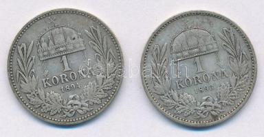 1893KB-1894KB 1K Ag "Ferenc József" (2x) T:2-
Adamo K5