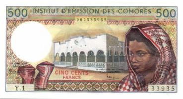 Komori szigetek 1976. 500Fr T:I