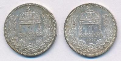 1912KB-1915KB 1K Ag "Ferenc József" (2x) T:1- kis patina
Adamo K5.1