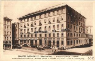 Torino, Turin; Albergo Ristorante Gran Mogol / hotel and restaurant, tram, automobiles (fl)