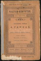 Giovanni Verga: A farkas. Drámai jelenetek két felvonásban. Fordította: Radó Antal. Magyar Könyvtár ...