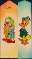 Jelzés nélkül: Disney könyvjelzők. Vegyes technika, papír, 5 db, 22x5 cm