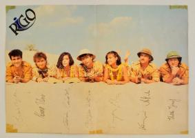 cca 1985 Az R-GO együttes tagjainak aláírása az őket ábrázoló plakáton
