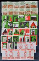 Kis igényes gyufacímke gyűjtemény, magyar és külföldi darabok vegyesen, 12 lapos berakóba rendezve