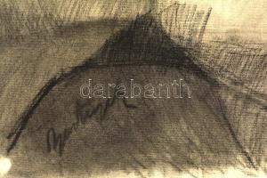 Bortnyik jelzéssel:  Portré. Szén, papír, 63×48 cm