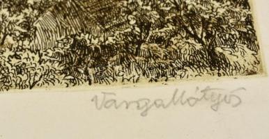 Varga Mátyás (1910-2002): Vihar közeledik. Rézkarc, papír, jelzett, 24x30 cm