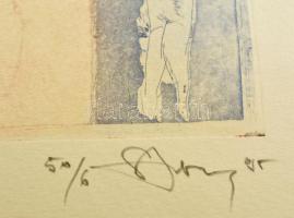 Olvashatatlan jelzéssel: Shakespeare illusztráció . Színes rézkarc, papír, 15×14 cm