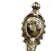 Ezüst(Ag) nyelű kés és villa, jelzett, h: 18 és 21 cm