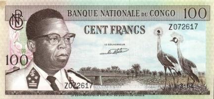 Kongó 1961-64. 100Fr T:I- Kis folt a bal felső sarokban!