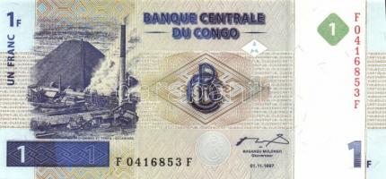 Kongó 1997. 1c, 5c, 10c, 20c, 50c, 1F, 5F T:I
