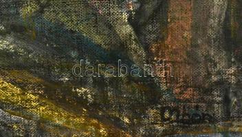 Mhór jelzéssel: Háztetők. Olaj, vászon, sérült, 60×39 cm