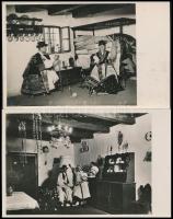 cca 1920 Rákospalota szüreti népviselet. Eredeti fotó + 4 db népviselet képeslap