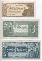 Szovjetunió 1938. 1R + 3R + 5R T:III,III- Soviet Union 1938. 1 Ruble + 3 Rubles + 5 Rubles C:F,VG Krause 213, 214, 215