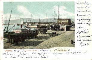Fiume, Porto Hafen / industrial railway with wagons at the port (EK)