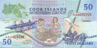 Cook szigetek 1992. 3$, 10$, 20$, 50$ teljes sor! T:I