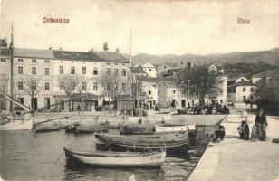 Crikvenica, Cirkvenica; Molo / port, boats, shops (EK)