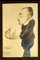 1918 Böhm jelzéssel: 9 db humoros katonai grafikát tartalmazó albumocska / Military graphics 19x12 c...