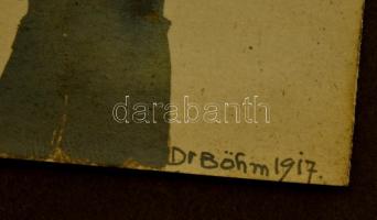 1918 Böhm jelzéssel: 9 db humoros katonai grafikát tartalmazó albumocska / Military graphics 19x12 c...