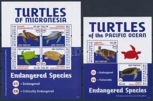 Teknősök kisív + blokk, Turtles minisheet + block