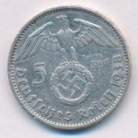 Német Harmadik Birodalom 1938A 5M Ag "Hindenburg" T:2 
German Third Reich 1938A 5 Mark Ag...