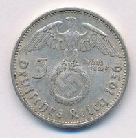 Német Harmadik Birodalom 1936A 5M Ag "Hindenburg" T:2 
German Third Reich 1936A 5 Mark Ag...