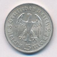 Német Harmadik Birodalom 1936A 5M Ag "Hindenburg" T:2 
German Third Reich 1936A 5 Mark Ag...