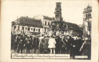 1916 Budapest IV. Károly király és Zita királyné koronázása. Révész és Biró felvétele (fl)