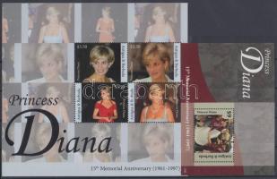 Diana hercegnő kisív + blokk, Princess Diana minisheet + block