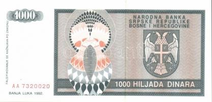 Bosznia Hercegovina/Szerb Köztársaság  1992. 10D, 50D, 100D, 500D, 1000D, 5000D, 10.000D T:I