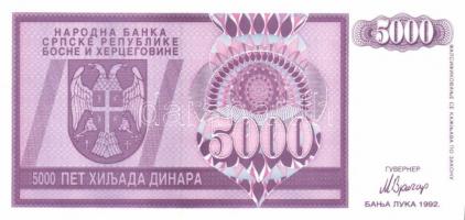 Bosznia Hercegovina/Szerb Köztársaság  1992. 10D, 50D, 100D, 500D, 1000D, 5000D, 10.000D T:I
