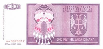 Bosznia Hercegovina/Szerb Köztársaság  1992. 10D, 50D, 100D, 500D, 1000D, 5000D, 10.000D T:I