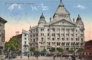 Budapest V. Deák tér, Anker palota, villamosok, Smith Premier Írógép, Polácsek és Ekker üzlete + Kommando des k. und k. Spitalzuges No. 23.