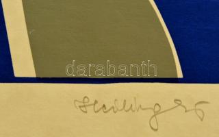 Heiling György (1939- ): Kompozíció. Szitanyomat, papír, jelzett, 30×29 cm