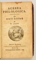 Acerra philologica. 2. kötet. Ein neues Lesebuch für die Jugend. Hamburg, 1788, Benjamin Gottlob Hof...