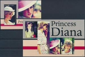 Diana hercegnő kisív  + blokk, Princess Diana minisheet + block