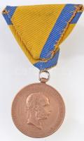 1873. Hadiérem Br katonai érdemérem nem hozzá illő mellszalaggal T:1-,2 Hungary 1873. Military Medal Br medal with not matching ribbon C:AU,XF NMK 231.